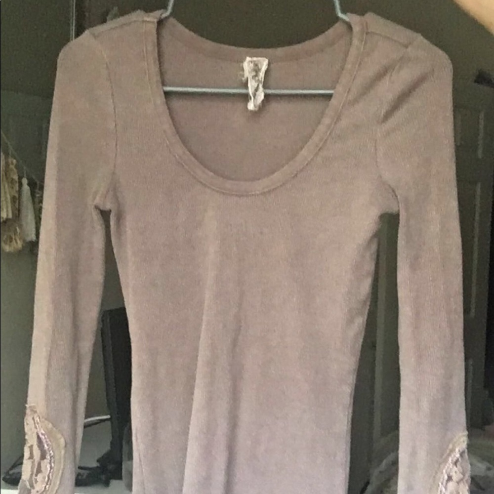 Free people lace cuff shirt.